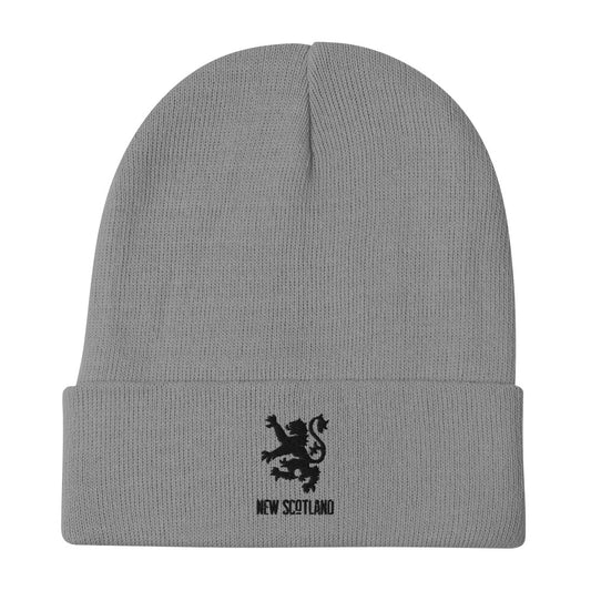 Black Lion Cuffed Short Embroidered Toque