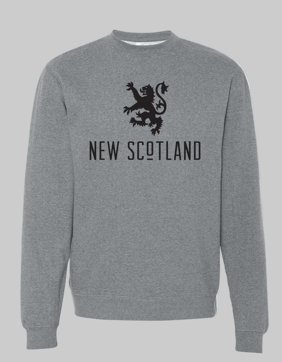 Lion Crew Sweater – original New Scotland rampant lion 50/50 fleece crewneck made in Canada.