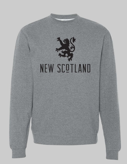 Lion Crew Sweater – original New Scotland rampant lion 50/50 fleece crewneck made in Canada.