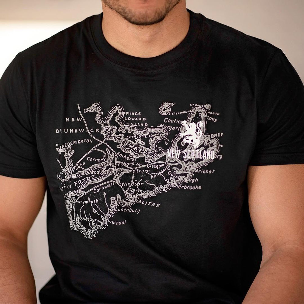 Old Map Tee – Canadian Made Heritage Apparel - New Scotland Co.