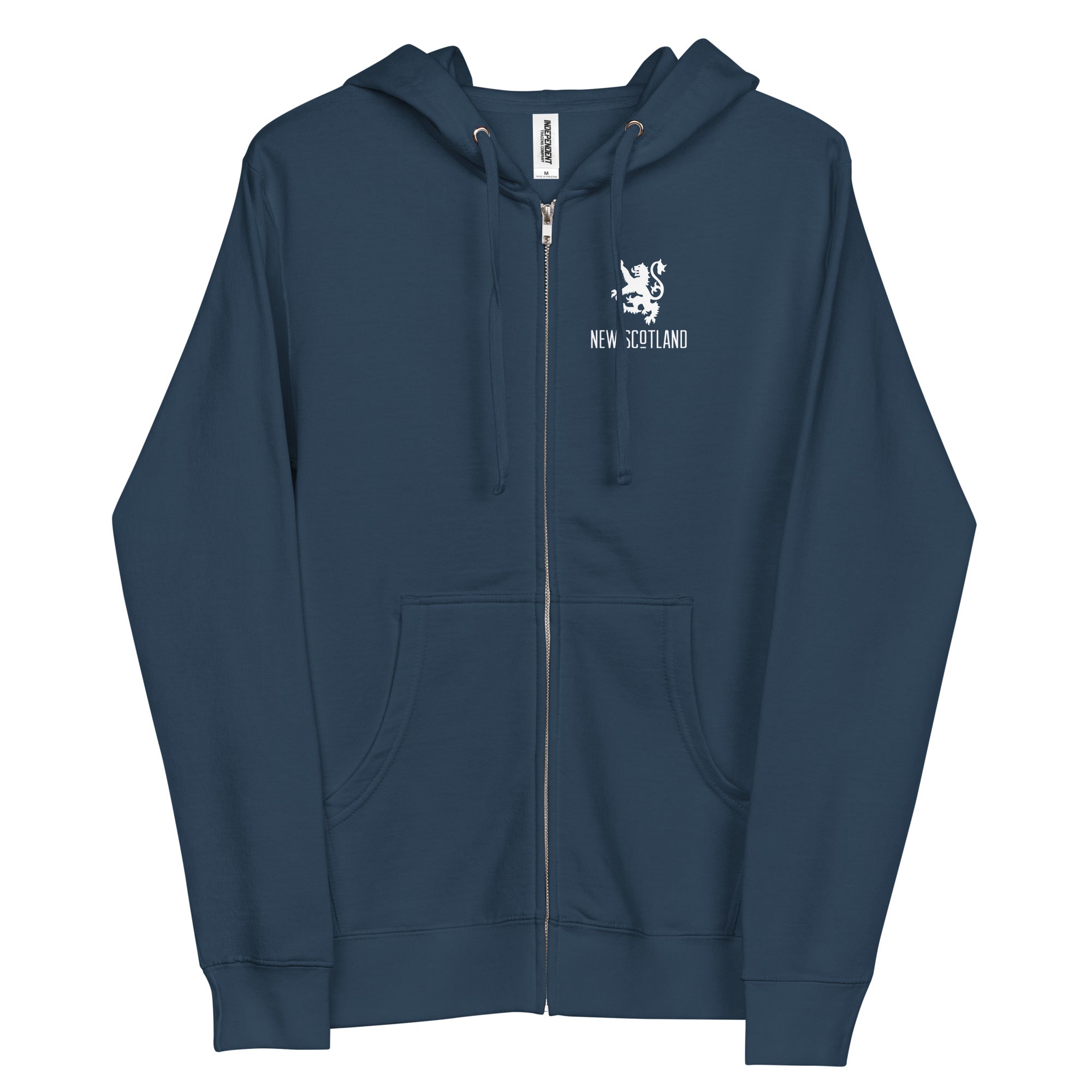 Essential Unisex Fleece Zip Up Hoodie Navy L